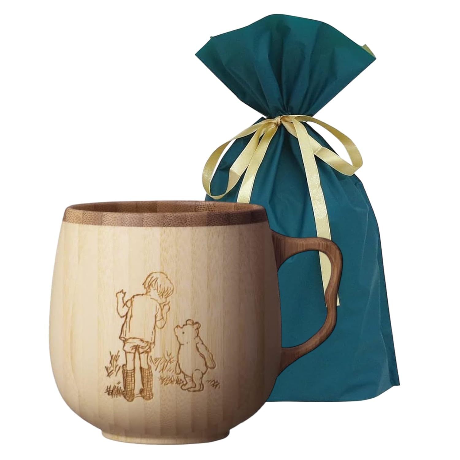 

Set CLASSIC POOH Cafe au Lait Dishwasher and Gift Bag with [Set] 2-Piece (RIVERET Mug, 350ml, Bamboo, Safe, RV-205WCP, Ribbon) белый