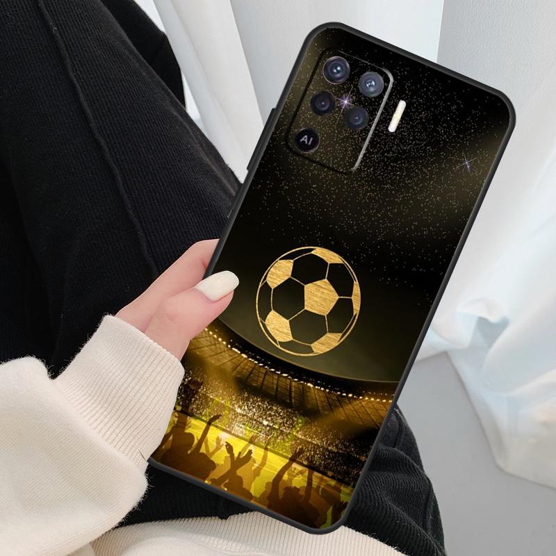 Football Soccer Ball Case For Oppo A17 A57 A77 A40 A78 A54 A74 A94 A76 A16 A96 A18 A60 A80 A38 A58 A98 A15 A5 Pro