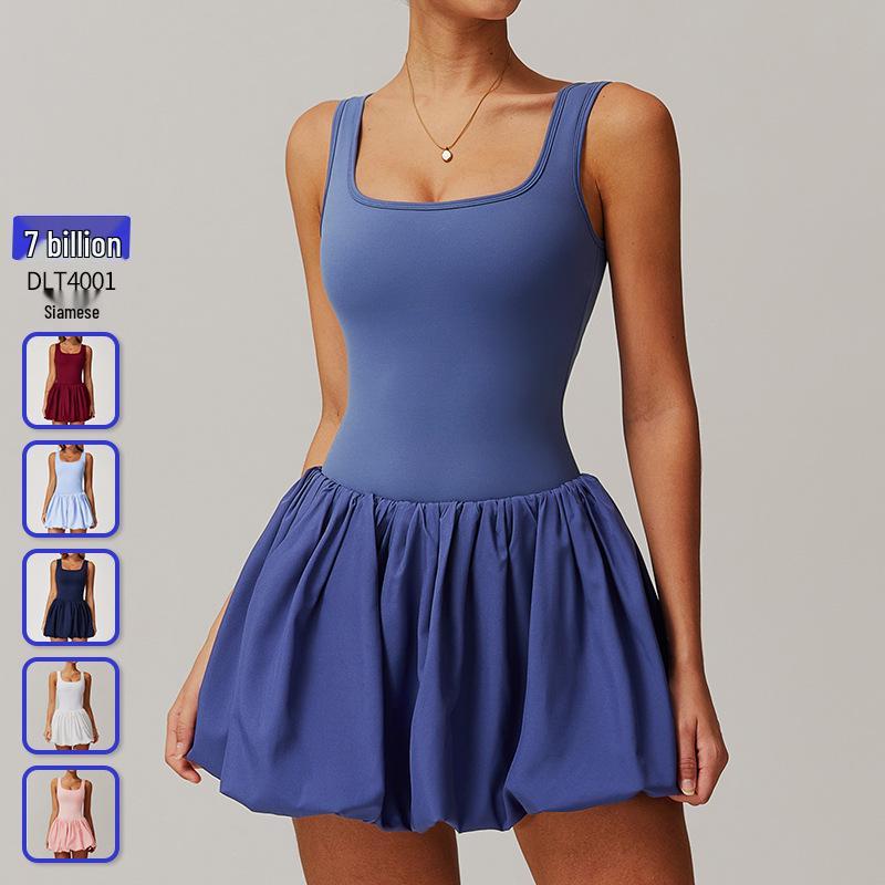 Women's Anti-Exposure Sports Dress - Outdoor Running & Tennis Skirt with Nude Feeling & Fake Two-Piece Design
