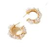 French Retro Irregular Pearl C-Shaped Earrings - Elegant Light Luxury Studs for Women