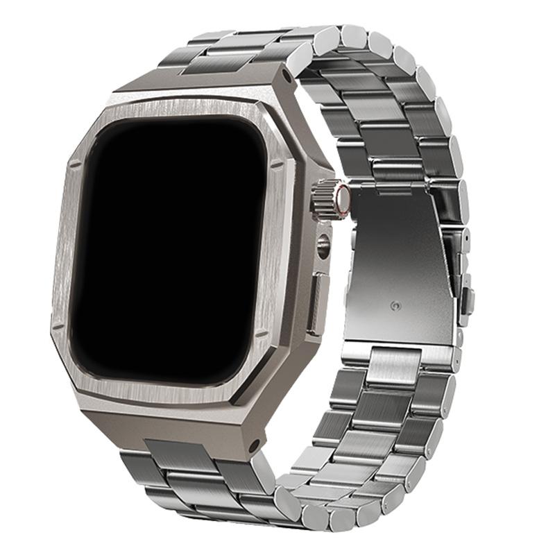 

Luxury Metal Modification Kit for Apple Watch 11 46mm 42mm Stainless Steel Strap+Metal Case for Iwatch Series10 42 46mm Bracelet For iwatch 11 46mm