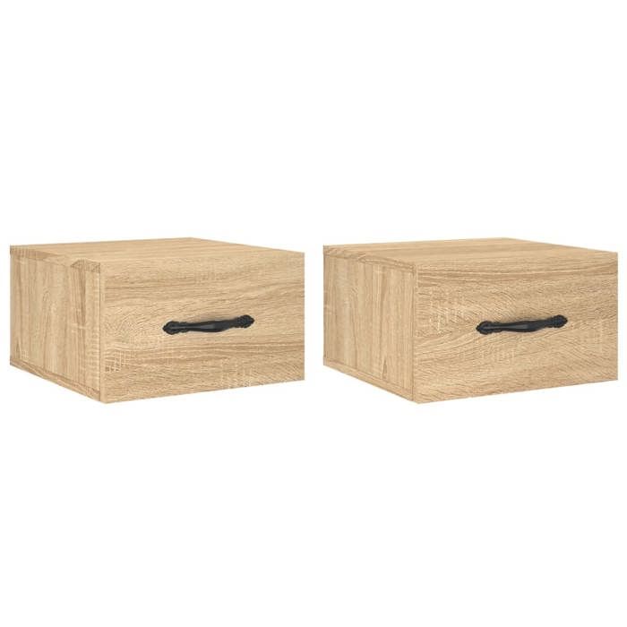 Maison Exclusive - Tables de chevet murales 2 pcs chêne sonoma 35x35x20 cm