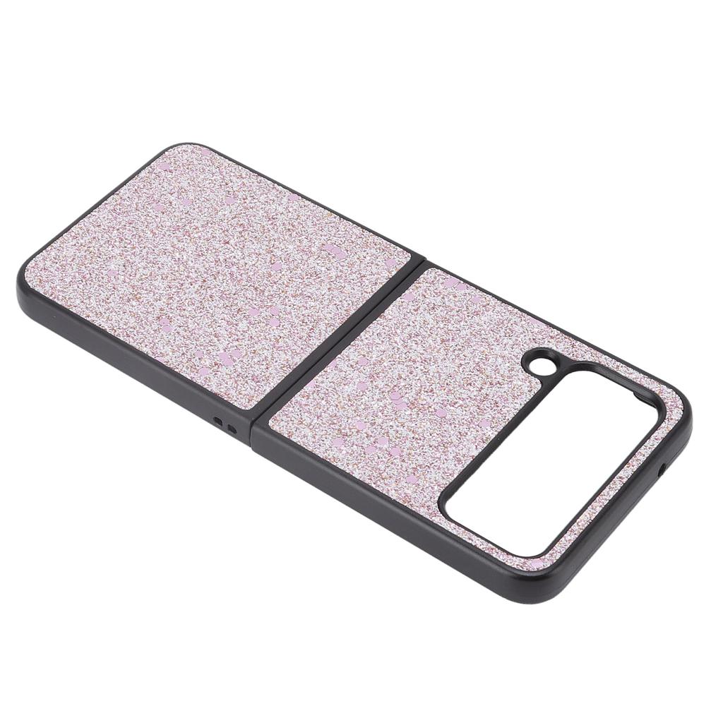 Shiny Phone Case Suede Lining ABS Scratch Resistant Folding Screen Phone Case for Samsung Galaxy Z FLIP 4