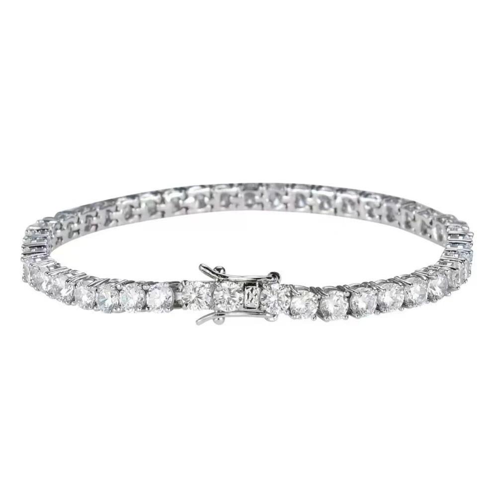 Gold/Silver Zircon Crystal Bracelet Jewelry Tennis Bracelet Sparkling Rhinestone Bangle  Women
