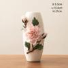 Handgefertigte Pfingstrosen Keramikvase, Dekorativer Blumenvasen im chinesischen Stil für Wohnzimmer & Büro Heimdekoration