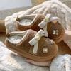 Bear Cotton Slippers Winter Outdoor Wear Indoor Home Thick-soled Plush Warm Cotton Shoes