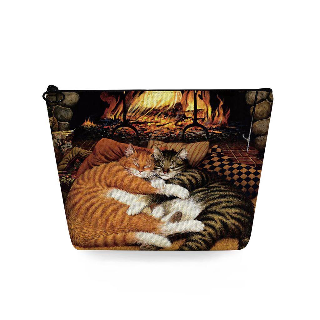 Dam Katt Tryck Sminkväska Toalettartiklar Organisera Reseförvaringsfodral 6784