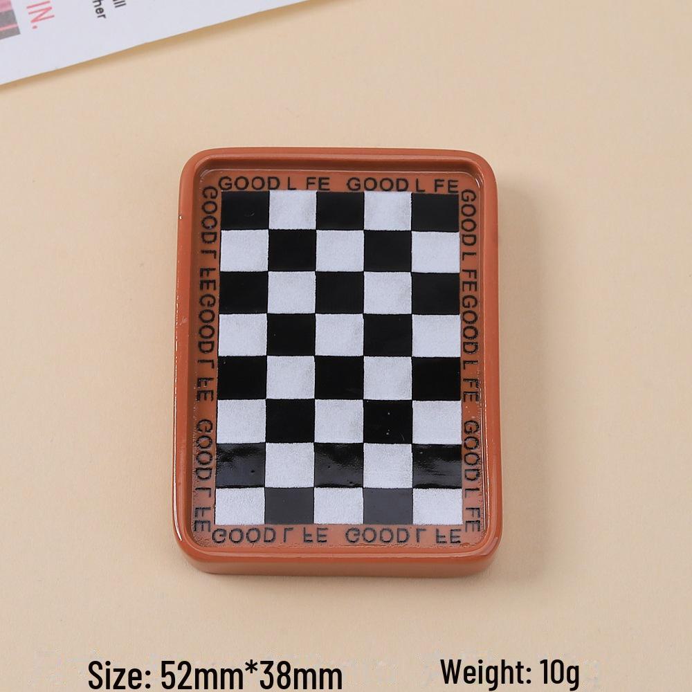 Kolorowa Kreskówkowa Szachownica Żywiczna Spinka do Włosów i Akcesoria Magnetyczne
