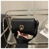 Fashion Urban Elegant Retro Casual Women  Solid Color New Lock Single Shoulder Underarm Small Square Bag