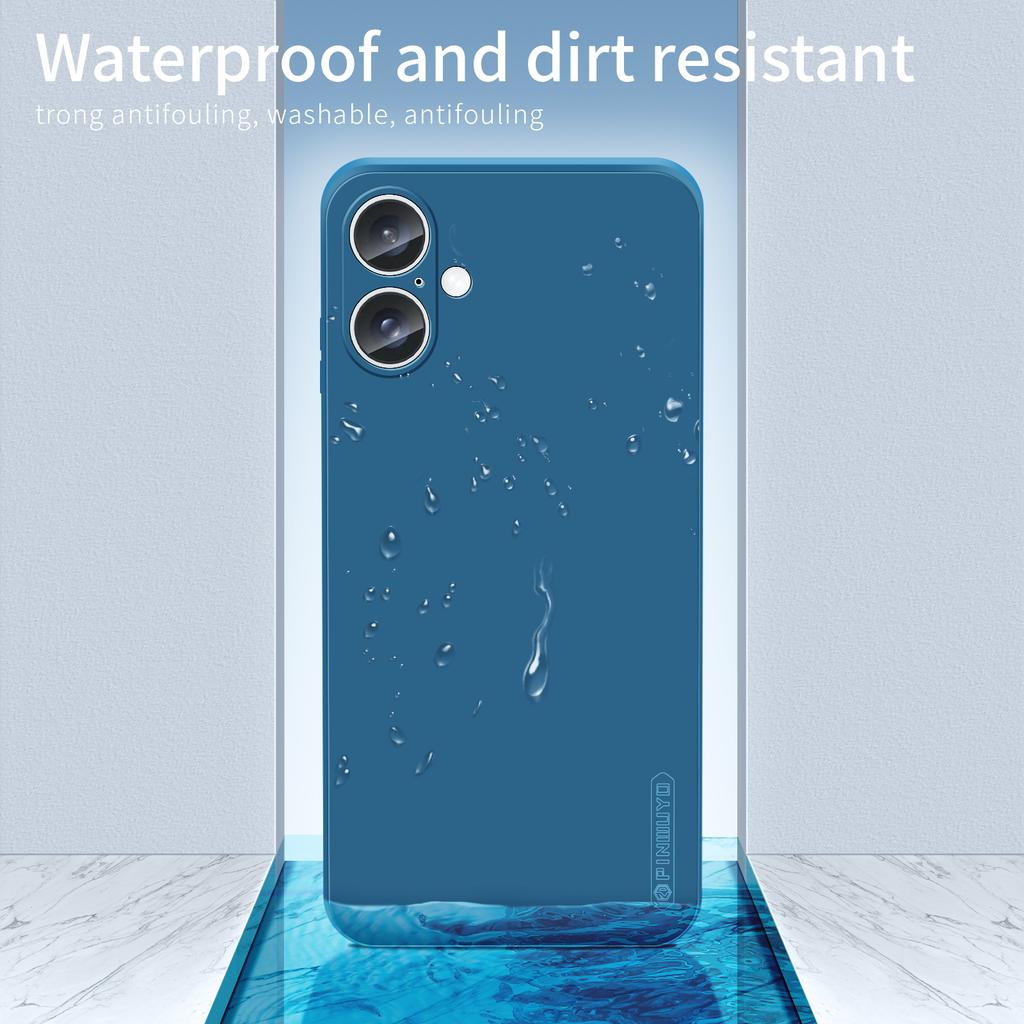 PINWUYO JK Touching Series For iPhone 16 Case Fiber Flocking Liner Soft TPU Phone Cover