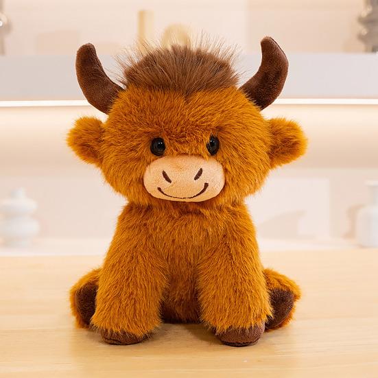 2026 Graduation Highland Cow Plush Toy with Cap Gown Soft Stuffed Animal Graduation Keepsake Toy for Preschool High School College Grads