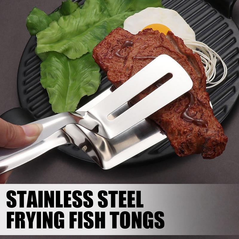 1PC Non Slip Stainless Steel Food Tongs Meat Salad Bread Clip Barbecue Grill Buffet Clamp Cooking Tools Kitchen Accessories