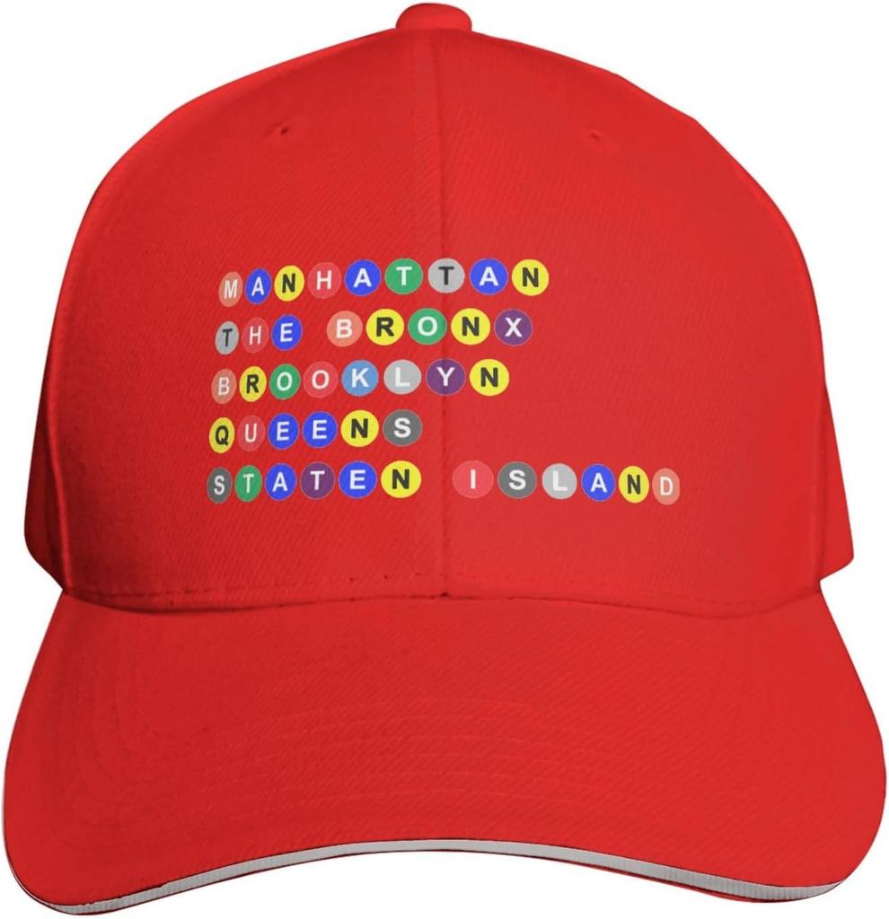 NYC Fünf Boroughs U-Bahn Stil Baseballkappe Verstellbar Polyester Dad Hat für Erwachsene Unisex