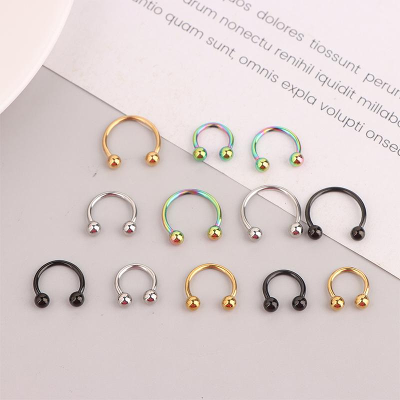 8Pcs/32Pcs Stainless Steel Piercing Hoop Accessories Nose Rings Labret Jewelry Tragus Labret Cartilage Earrings For Women Men