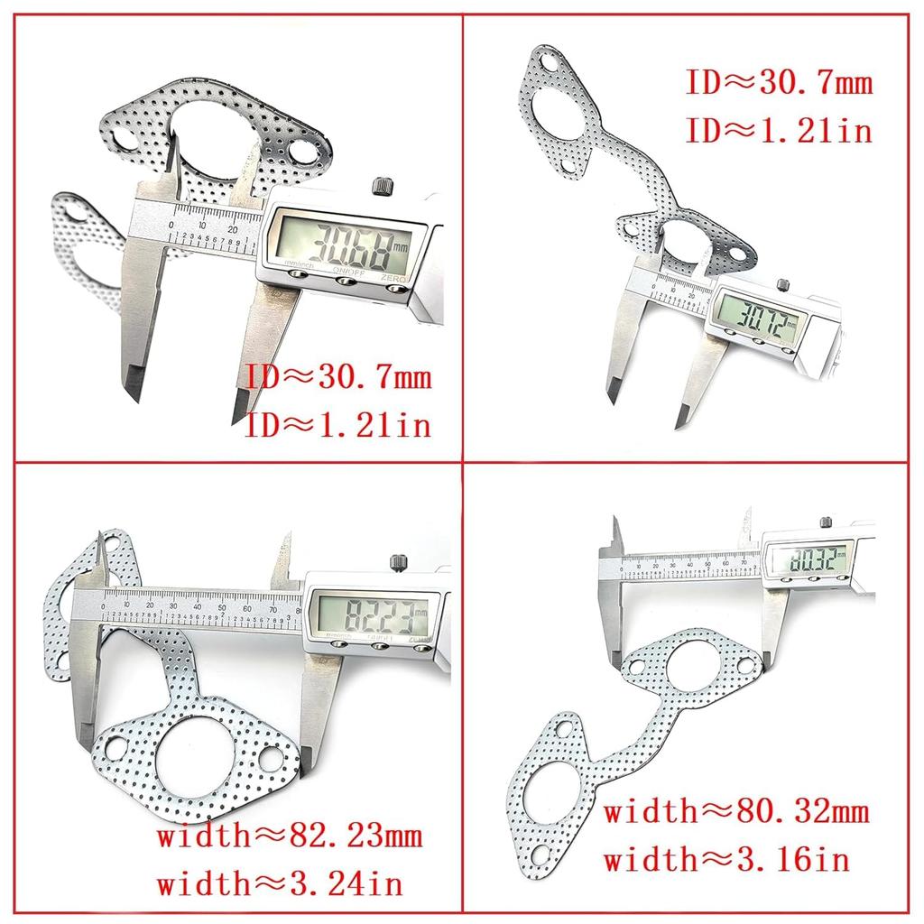 Exhaust Gasket Set +Exhaust Manifold Muffler Gasket +12PCS Stud & NUT 02156-50080 15221-91530 1A091-12360 1A091-12350 15263-12370 for Kubota V2203