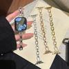 Curea Metalică cu Lanț și Strassuri Simplă Versatilă Unisex pentru Apple Watch Seria 1–11 / SE / Ultra Se potrivește 38–49mm