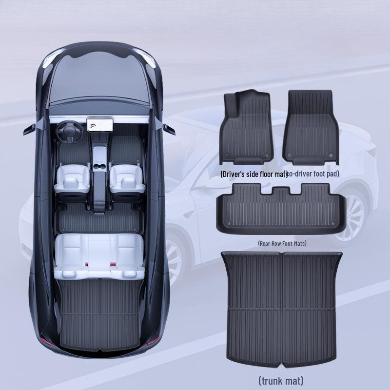 Tesla Model Y & 3 Custom TPE Floor Mats - Full Surround Car Carpets