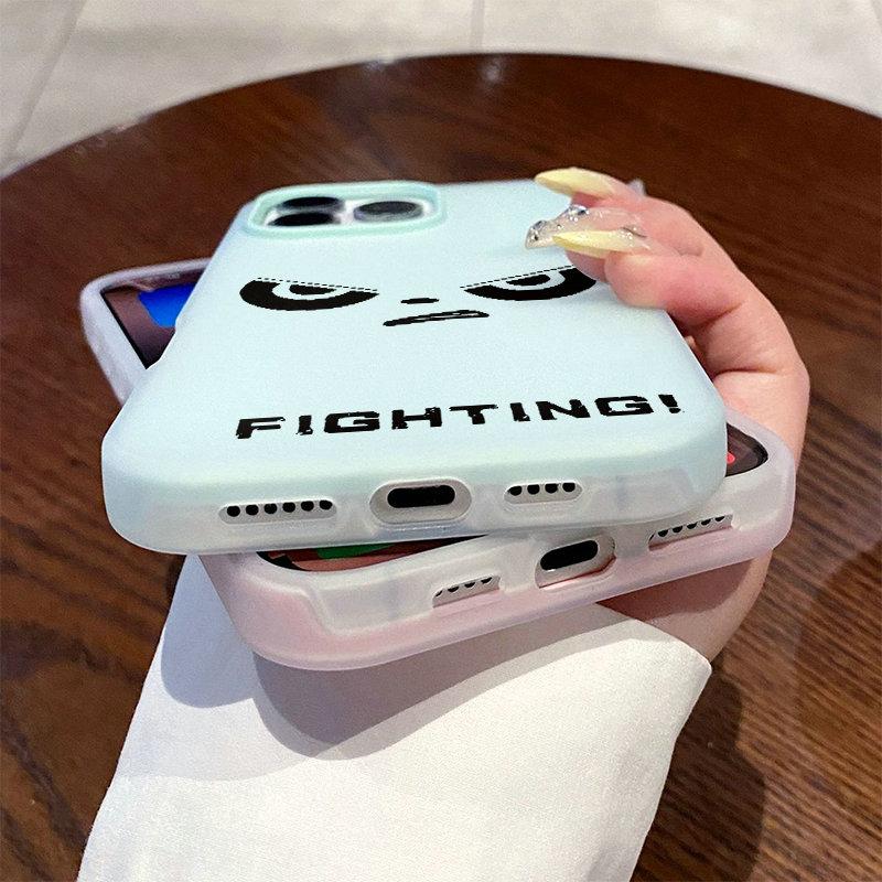 Patterned Matte Frosted Skin Feel Casing PC+TPU 2in1 Angry Face Fighting Printed Protective Cover Soft Back Case
