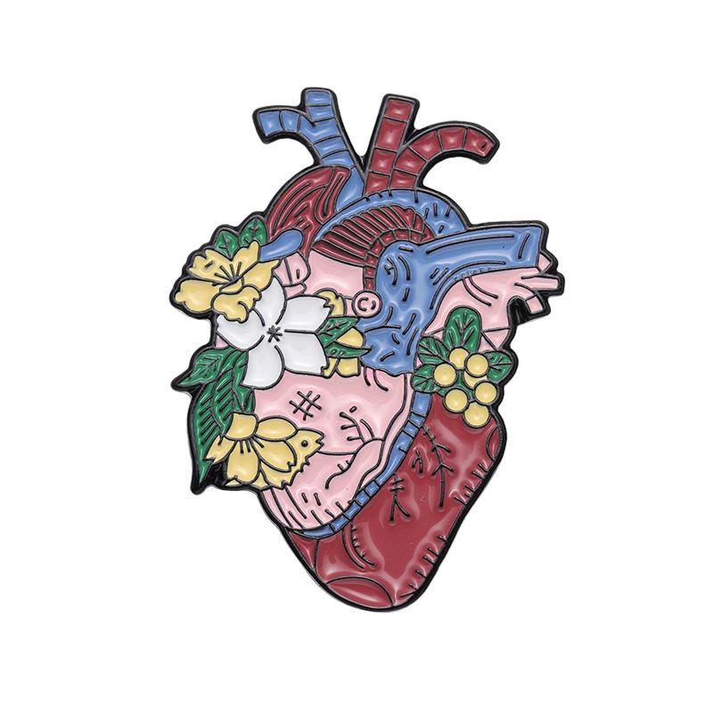 Medical Organs Enamel Brooch Heart Chest Brain Stomach Spine Women Uterus Lung Teeth Creative Metal Badge Punk Lapel Pin Jewelry