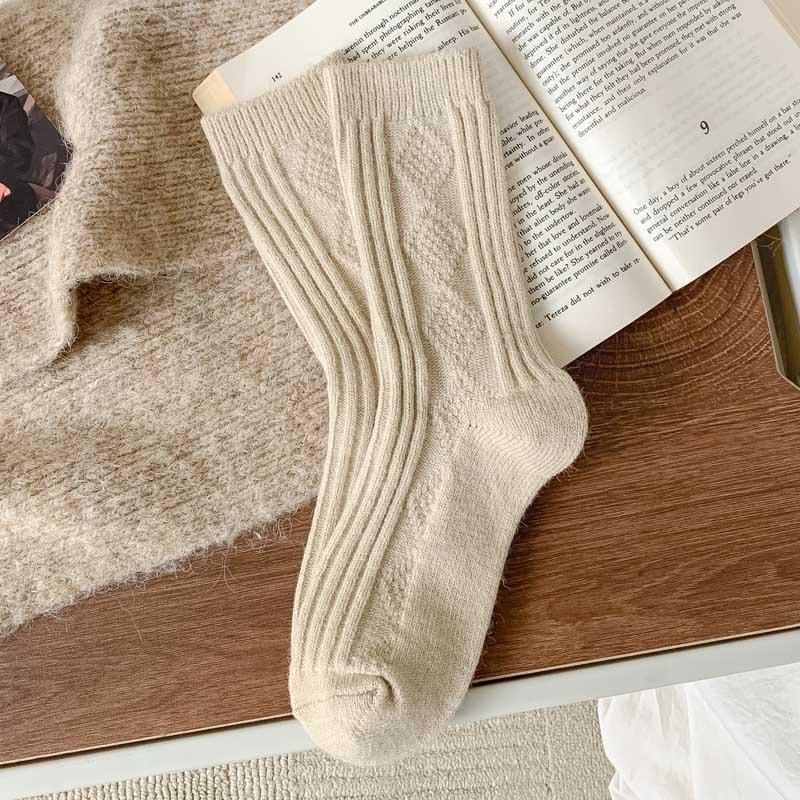 Socks Cashmere Wool Socks Girls Socks Stacking Socks Medium Tube Socks Confinement Socks Season