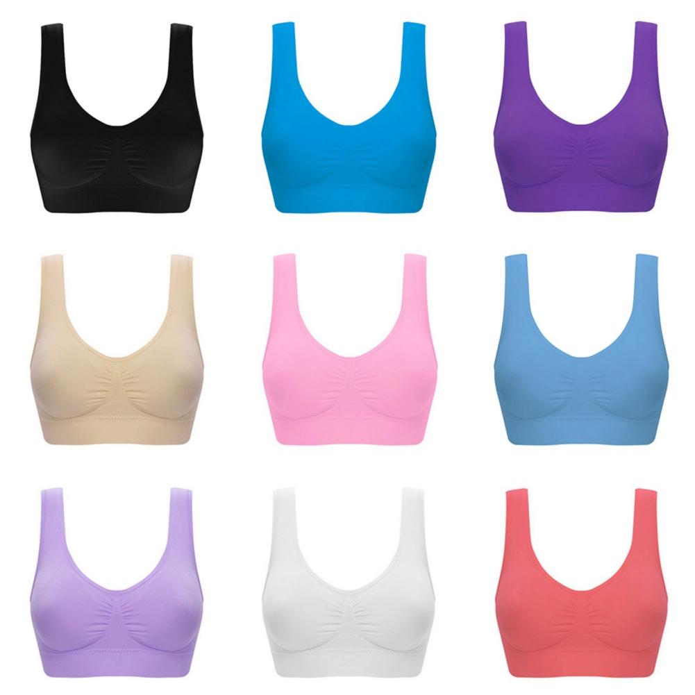 3pcs Lady Sport Yoga Fitness Bra Seamless Padded Underwear Back Smoothing Gym Workout  Wireless Push Up Brassiere Plus Size