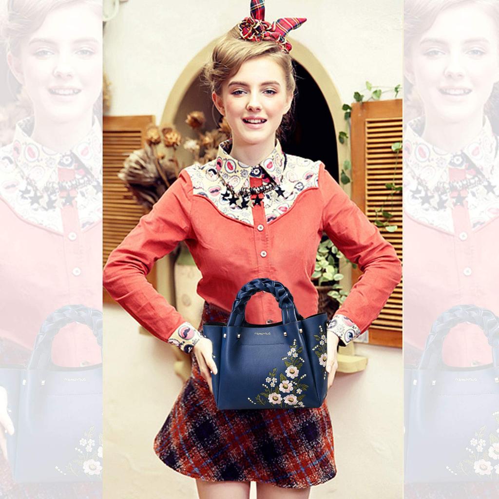 NICOLE & DORIS Small, Popular Handbag for Women, Tote Bag, Mini Bag, Breathable, Cute, Floral Embroidery, Lightweight, Perfect for Shopping, Casual
