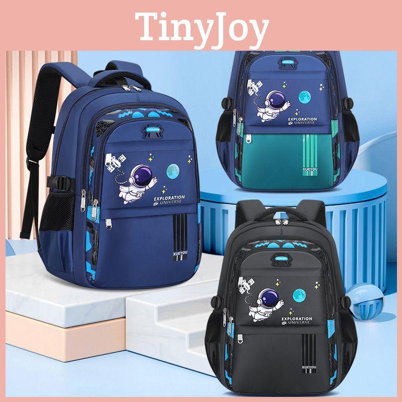 Cartoon Astronaut School Bag Lightweight Water-resistant For Elementary Boys