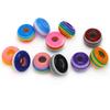 20Pcs 14mm Round Solid Resin Beads Stripe Spacer Beads Loose Big Hole for Jewelry DIY Bracelet Necklace Making Decoration Beads