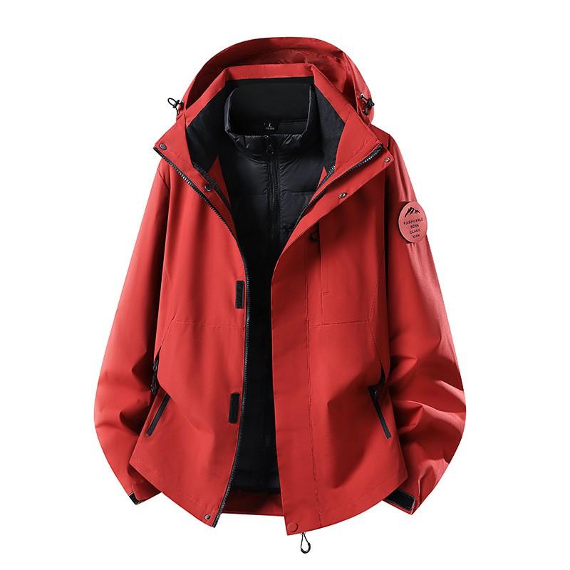 Men Women 3-in-1 Waterproof Windproof Hiking Jacket With Removable Down Liner Outdoor Trekking Camping Winter