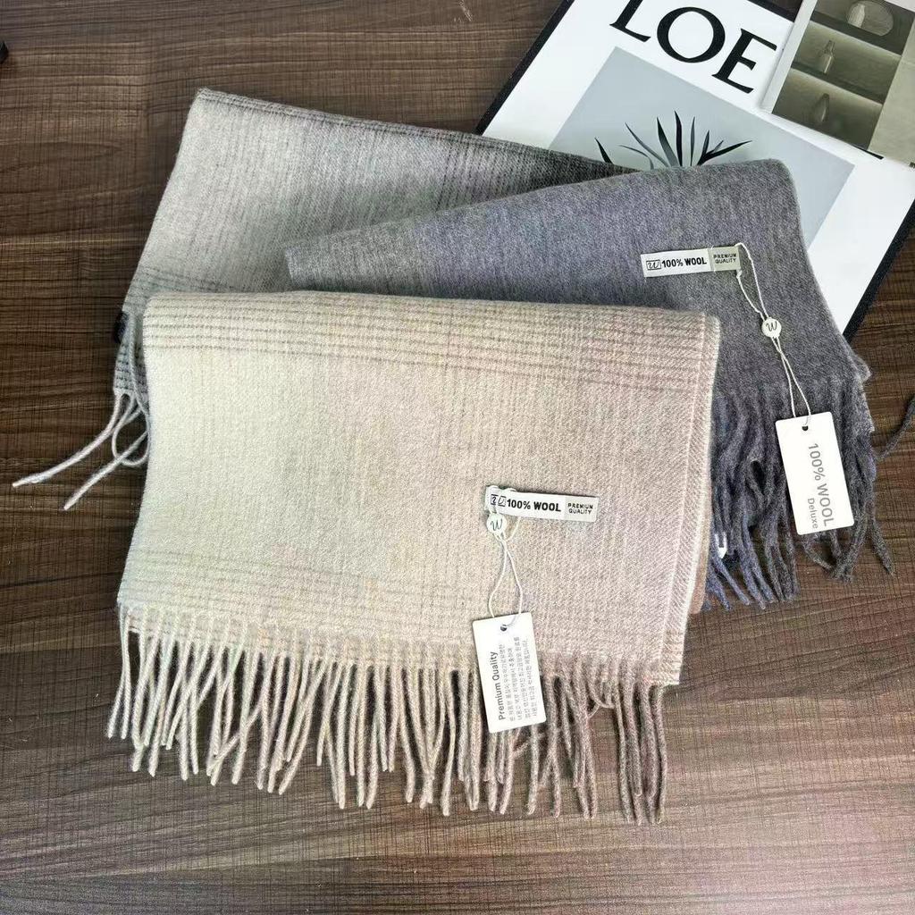 Women's 100% Pure Wool Winter Scarf - Plaid, Lightweight, Warm, Versatile Shawl & Birthday Gift