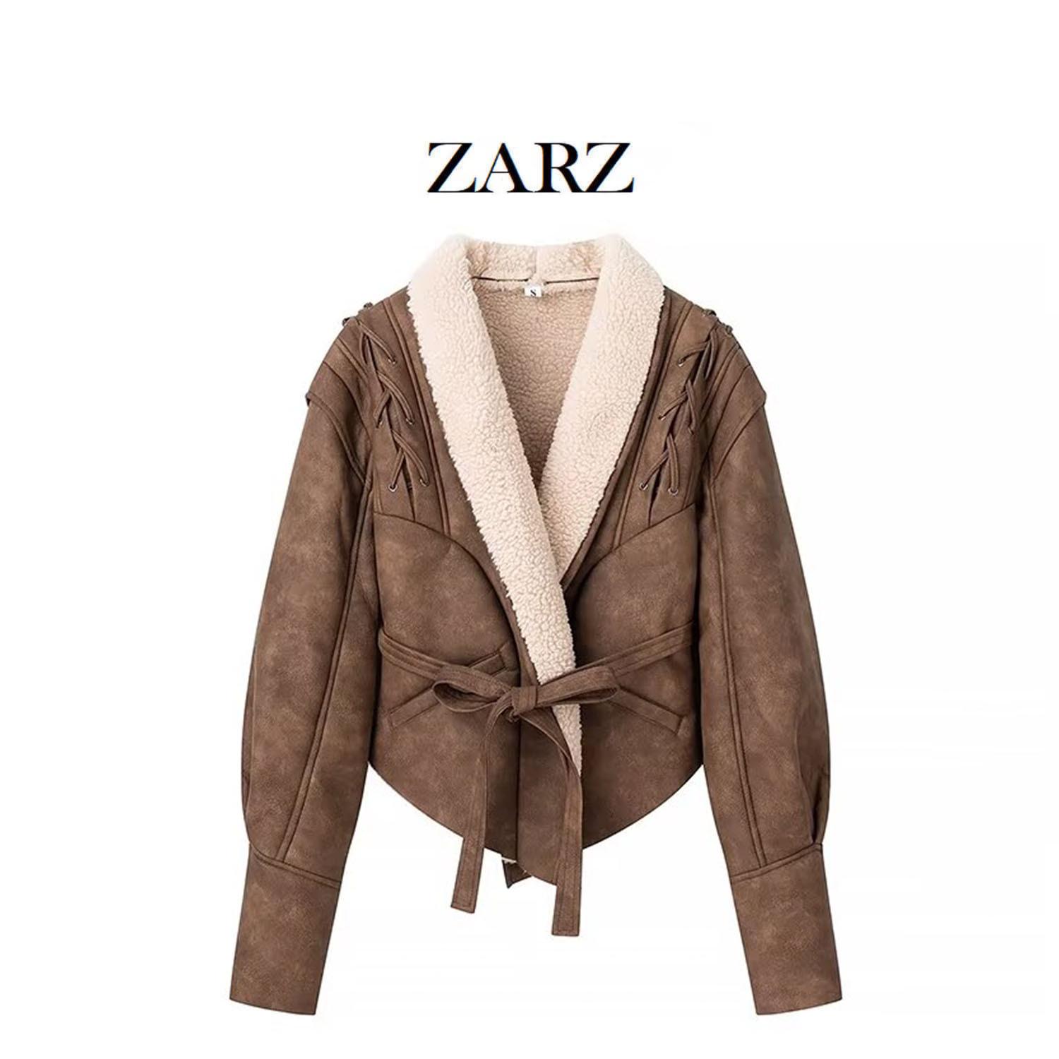 

ZARZ Classic Shearling Coat: Versatile European & American Style Women s Fashion M