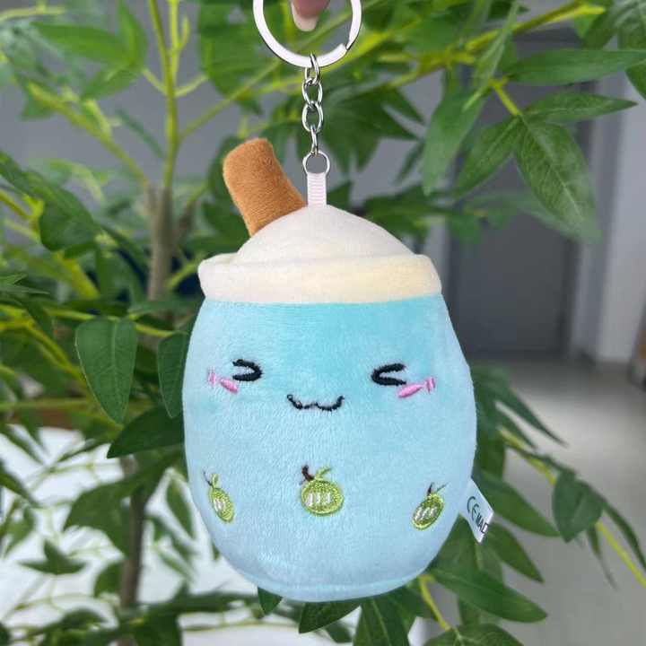 12cm Cute Milk Tea Cup Plush Toys Soft Stuffed Plushies Toys Kawaii Hanging Boba Key Chain Backpack Pendant Toys Gifts for Kids