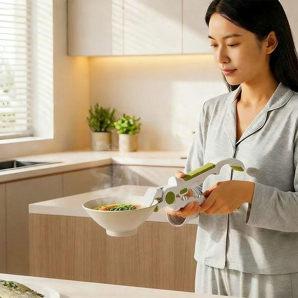 4in1 Anti Scalding Clip Silicone Non-slip Meal Bowls Tongs Heat-Resistant Baking Tray Steamer Rack Kitchen Gadget