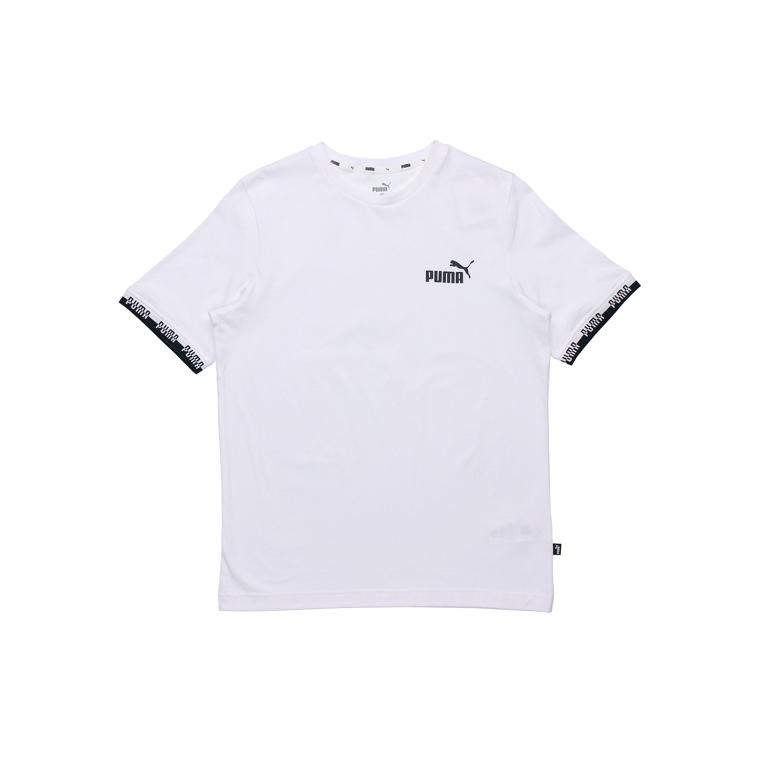 

Футболка Puma Logo Cuff Sport Crew Neck с короткими рукавами, мужские топы, белые 855985-02