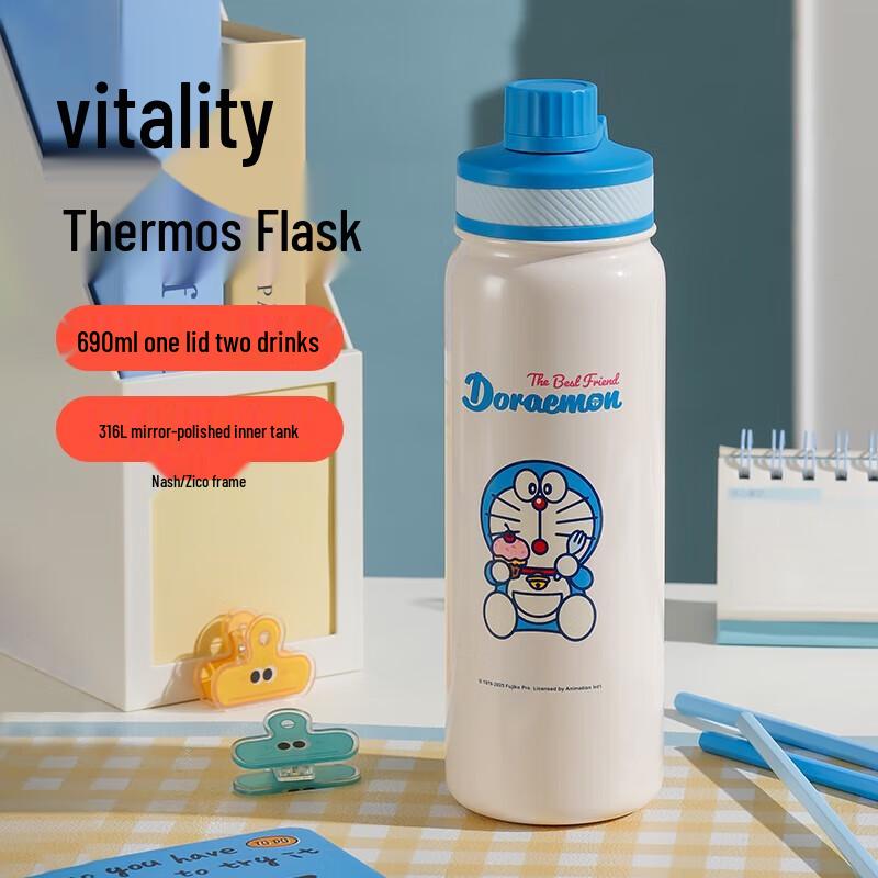BEDDYBEAR Doraemon Double-Drink Insulated Bottle