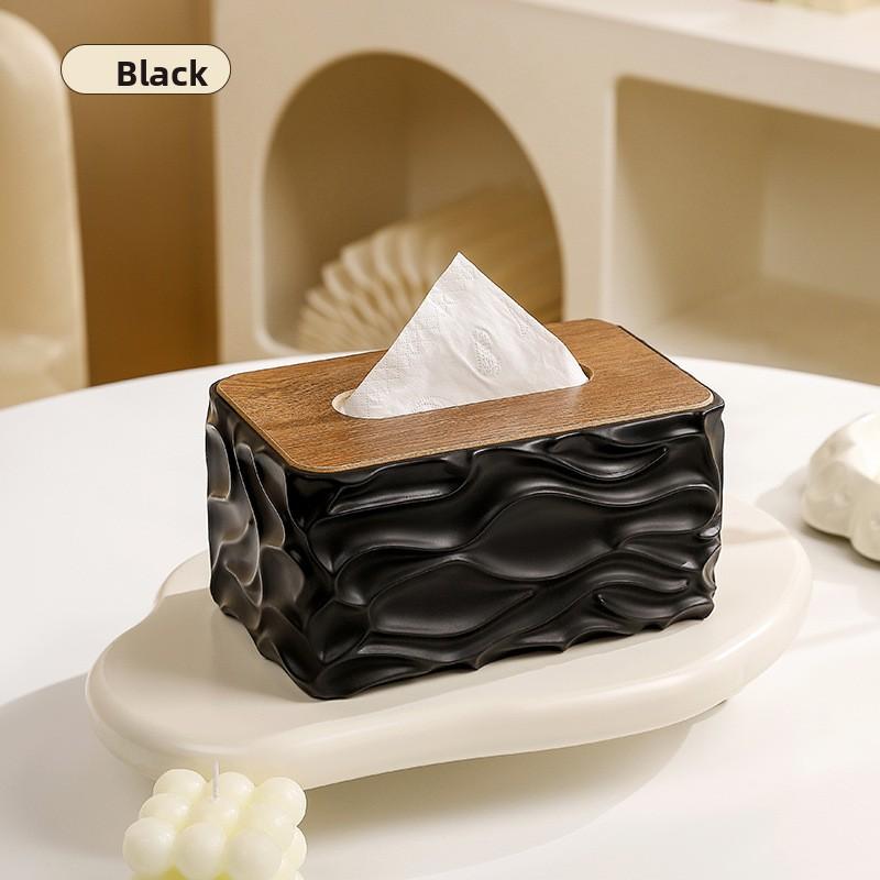 Wave Tissue Box - Simple and Elegant Household Dining Table Coffee Table Tissue Box - High-end and Spacious Tissue Paper Storage Box for Meals
