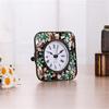 Small Table Clock with Enamel Color Metal Clocks Quiet Timekeeping for Collectors Mantel Clock Home Decoration