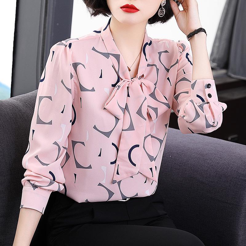 2023 Autumn Women's Chiffon Long Sleeve Blouse