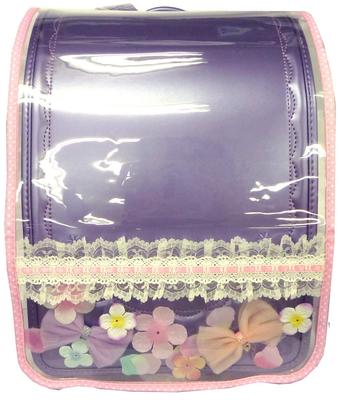 Princess Alice Transparent Deco Flower School Backpack Cover Pink (Baby L-LL)