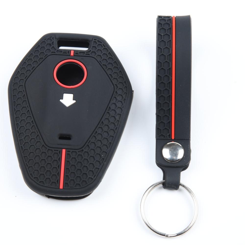 Key Shell Cover for bmw with Keychain Anti-Scratch Guard Shockproof Protection Soft Grip Texture Responsive Button Touch Dust Resistant Cover