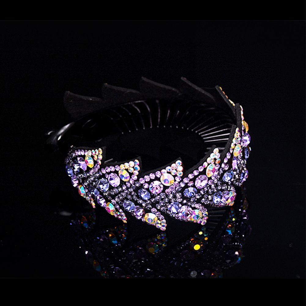 Rhinestone Women Hair Accessories Floral Leaves Hair Claw Bird Nest Twist Clip Bun Maker Headwear