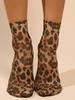 Summer Single Shoes Short Stockings High Elastic Comfortable Breathable Ultra Thin Leopard Large Flower Print Short Socks