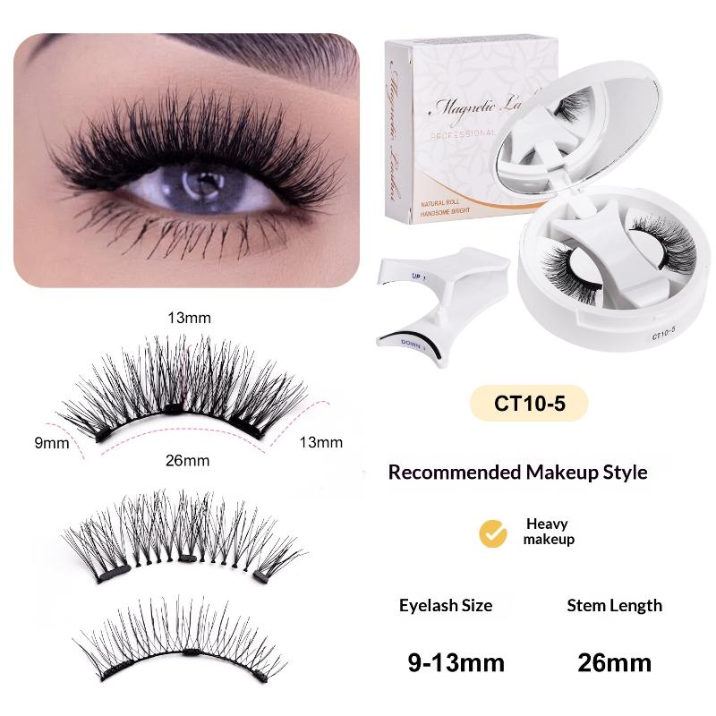 Kit de Pestañas Magnéticas para Aplicación sin Esfuerzo Pestañas Postizas Reutilizables de Larga Duración Con Estuche de Almacenamiento Para Maquillaje Diario