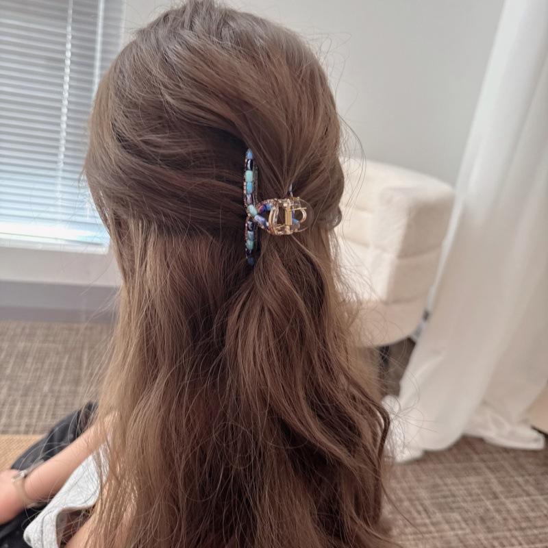 Rainbow Candy-Style Rhinestone Claw Clip, High-End and Exquisite Rear Hair Clip for Women, High Quality