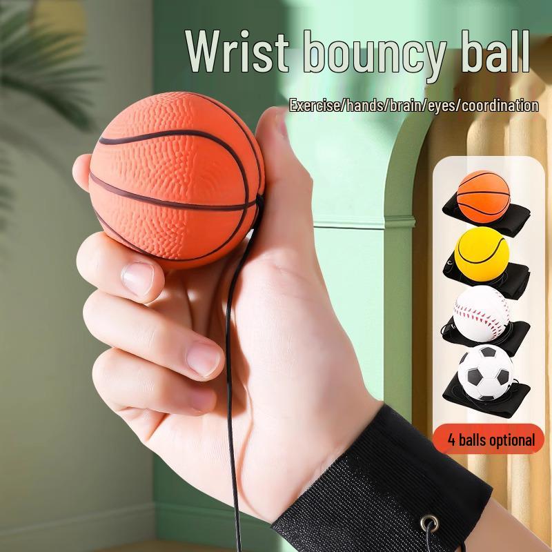 Children's Elastic Wrist Bouncing Ball - Hand-Toss Jumping Exercise Toy for Reaction and Fitness