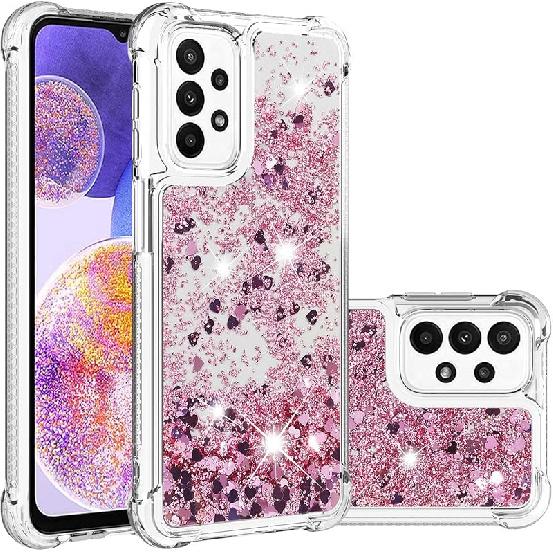 OOPKINS for Samsung Galaxy A23 5G Case,Glitter Bling Flowing Sparkle Case for Women Girls Clear Soft TPU Silicone Shockproof Protective Cover for