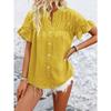 YYFS Women's Fashion Casual Summer Spring Solid Color Print Short Sleeve V-Neck Blouses & Shirts