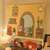 VIKAMA Cartoon Tapestry Childrens Room Ins Scandinavian Style Painting Good Night Story Baking Scene Wall Decoration