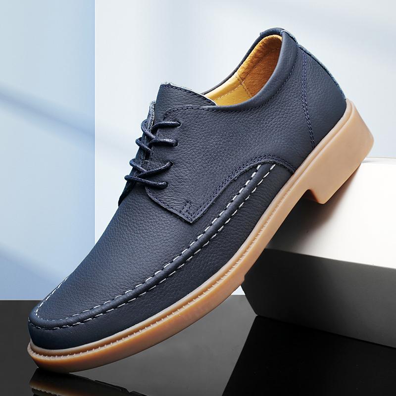Fashion Fashionable Outdoor Men's Breathable and Non Slip Workwear Shoes High-quality Comfortable Lace Up Round Toe Casual Leather Shoes