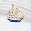 Fashion Dripping Sailboat Ship Enamel Accessory Boat Brooch